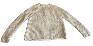 Q&A Womens Sailor Sweater Size Large Wool Blend Beige Chunky Knit Cottage Core